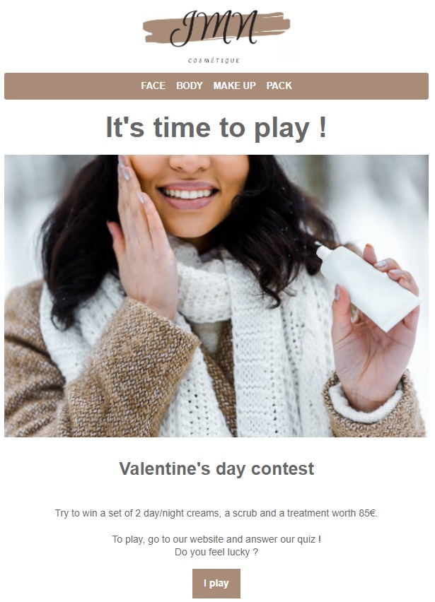 Example of a newsletter announcing a contest