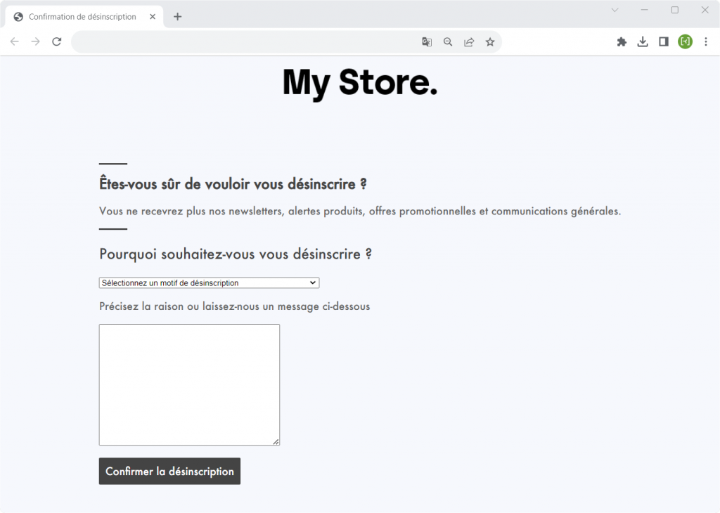 raisons de désinscription Probance